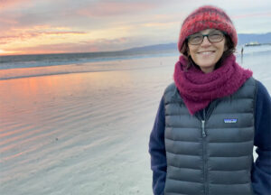 Laetitia at the beach during sunset